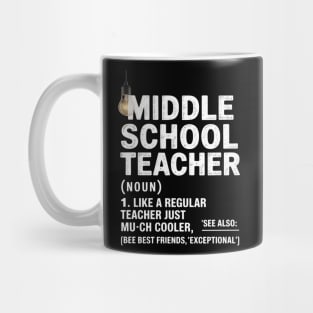 Teacher Appreciation Teacher Definition Middle School Mug